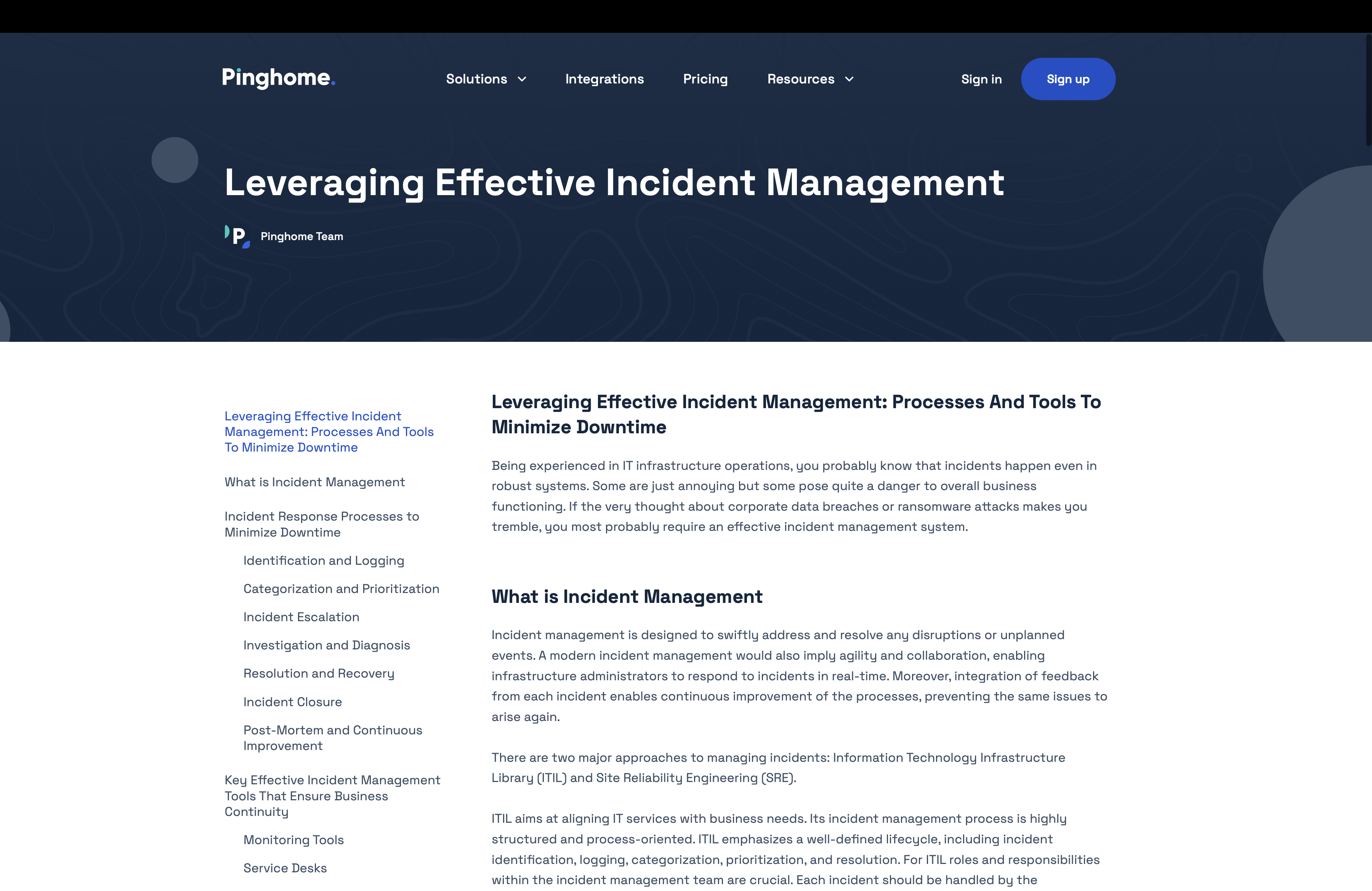 Research: Leveraging Eﬀective Incident Management
